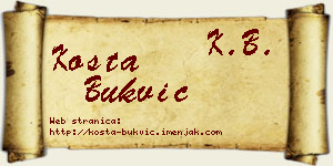 Kosta Bukvić vizit kartica